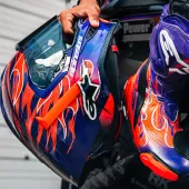 Závodní helma Alpinestars  Supertech R10 Flyte purple/red glossy