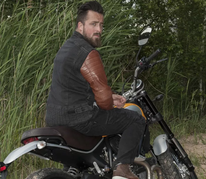 Bunda na motorku Trilobite Acid Scrambler brown