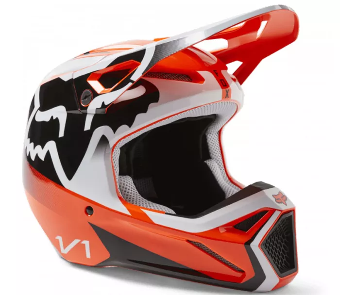 Dětská motokrosová helma Fox Yth V1 Leed Helmet Dot/Ece Fluo Orange vel. YS