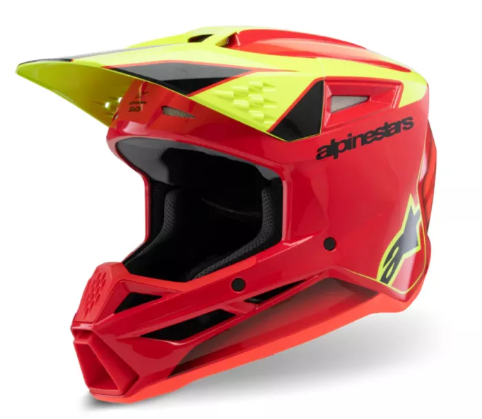 Helma na motokros Alpinestars SM3 Youth Fray red/yellow/black glossy