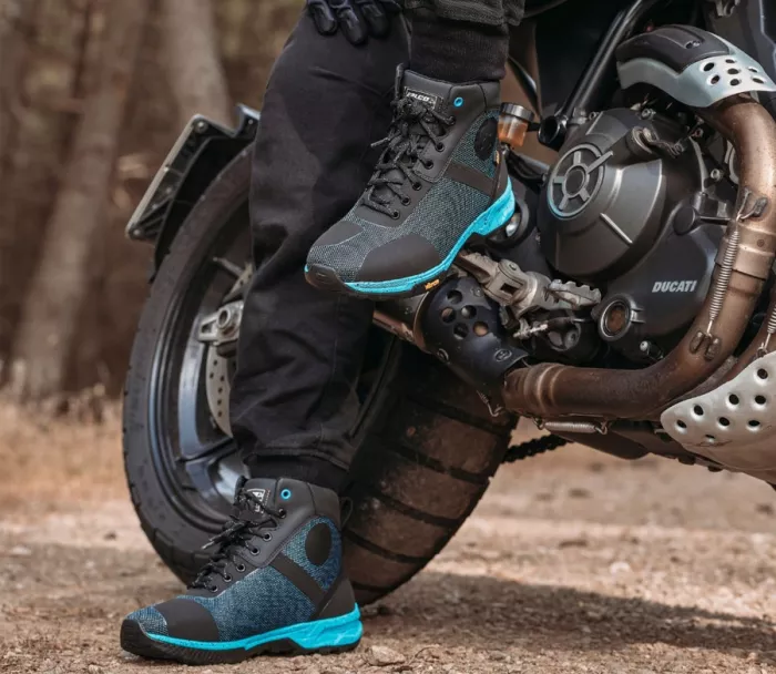 Boty na moto Falco 505 Hyke black/cyan