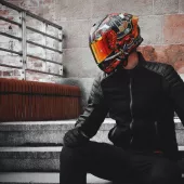 Helma na moto XRC Illustrator matt red