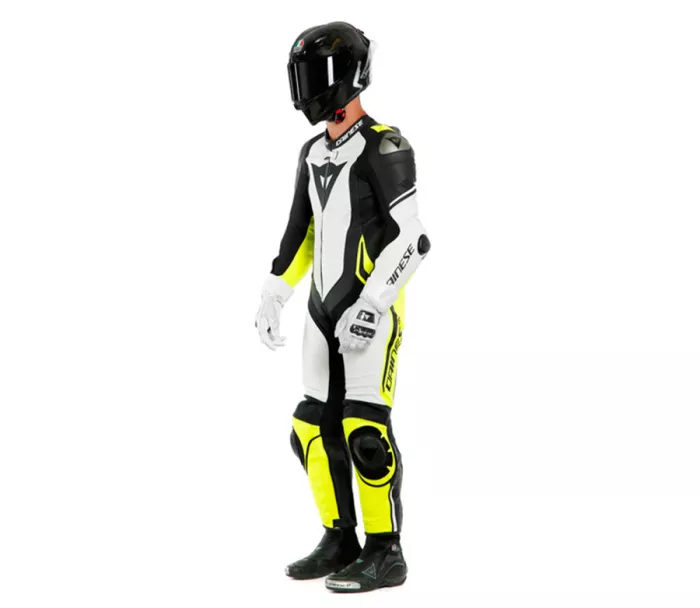 Kombinéza na motorku Dainese LAGUNA SECA 4 WHITE/BLACK/FLUO YELLOW