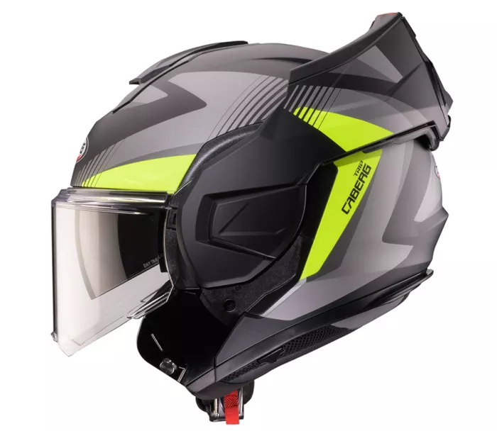 Překlápěcí helma Caberg Trip Lunar matt black/grey/yellow fluo
