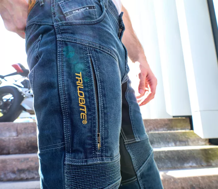 Moto kalhoty Trilobite Parado doublelayer AAA slim fit men jeans blue level 2 (prodloužené)