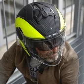 Otevřená helma Caberg Soho Milano matt black/yellow fluo