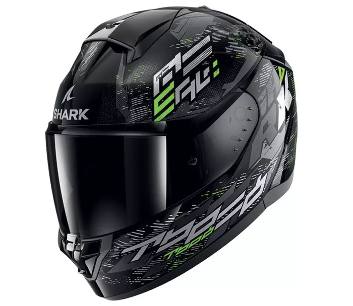 Helma na moto Shark KSG RIDILL 2 MOLOKAI Black Silver Green