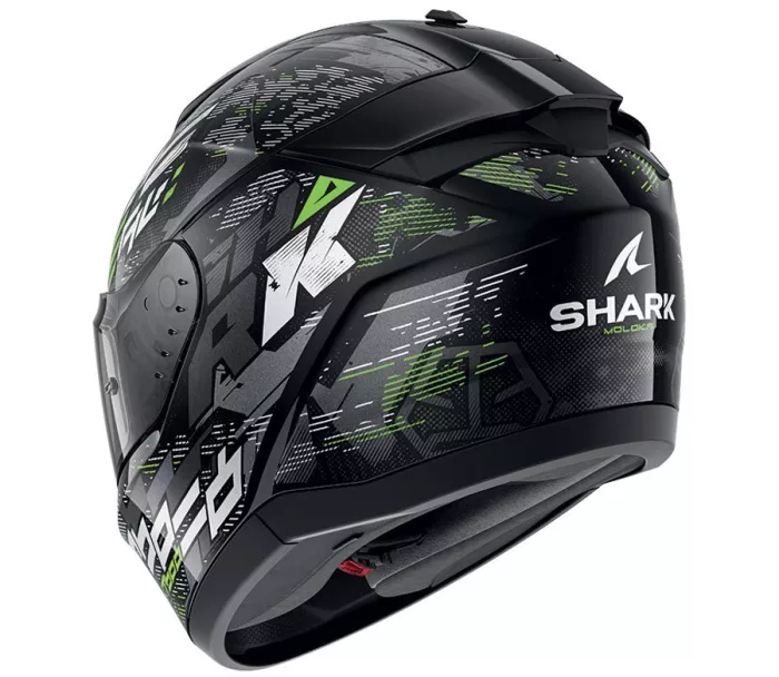 Helma na moto Shark KSG RIDILL 2 MOLOKAI Black Silver Green