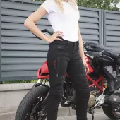 Dámské džíny na moto Trilobite Parado monolayer AAA slim fit ladies jeans black (Prodloužené)