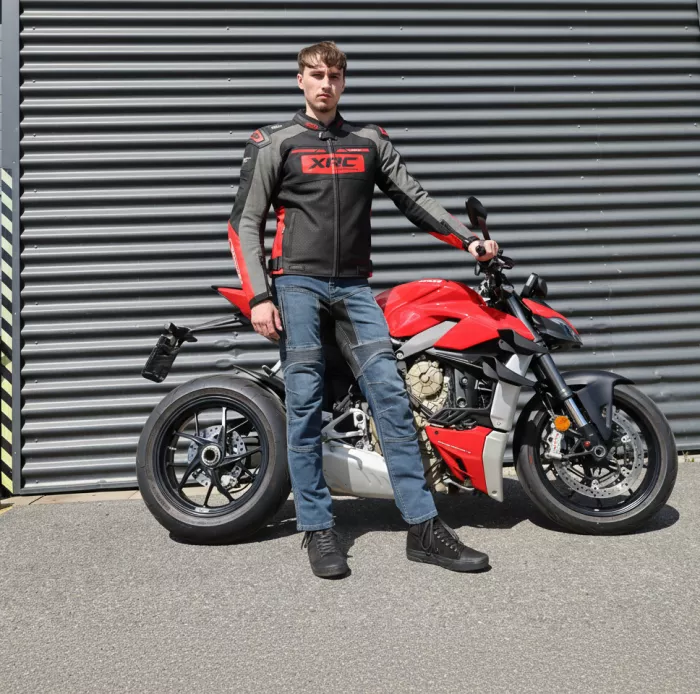 Kožená bunda XRC Moos 2.0 HLT men blk/red/wht