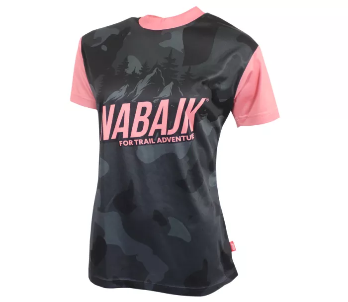 Dámský dres Nabajk Kubba short sleeve black camo/old pink