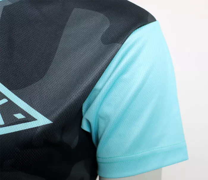 Dámský dres Nabajk Shpindler short sleeve black camo/turquoise