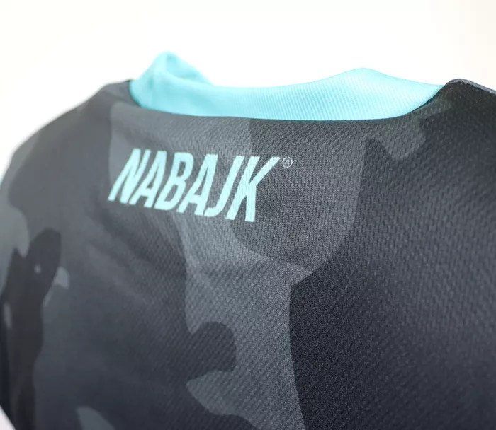 Dámský dres Nabajk Shpindler short sleeve black camo/turquoise