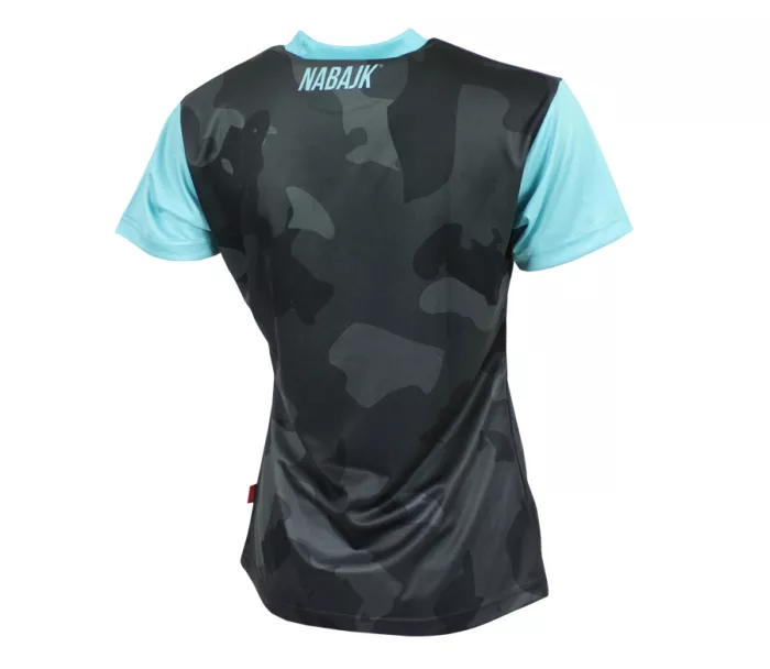 Dámský dres Nabajk Shpindler short sleeve black camo/turquoise