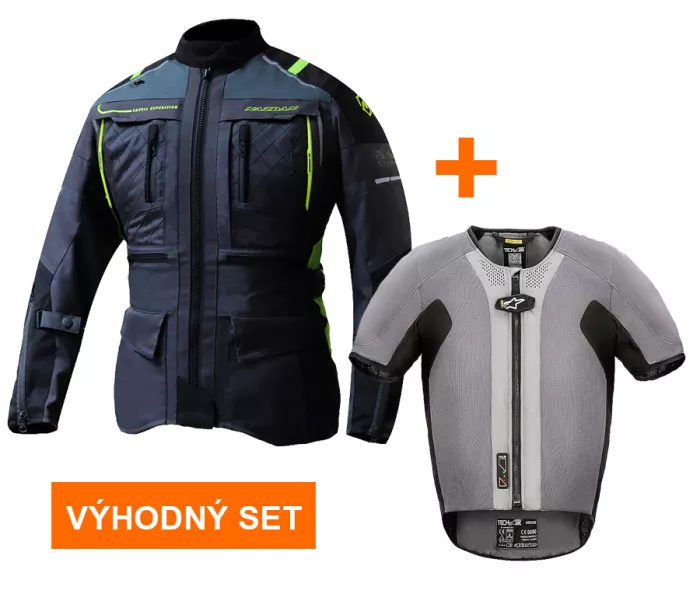 Výhodný set: Nazran Cavell Tech-Air black/grey/fluo dámská + Alpinestars Tech-Air 5 vesta