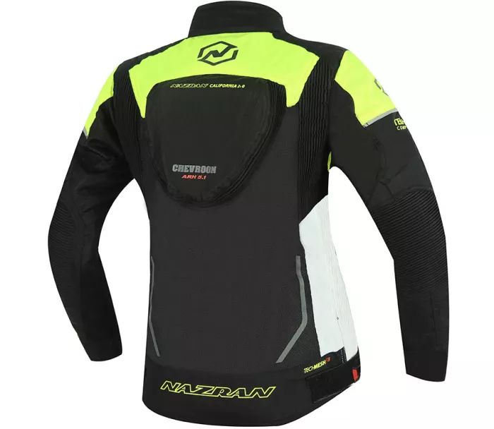 Dámská bunda na moto Nazran California 2.0 black/fluo/white Tech-air compatible