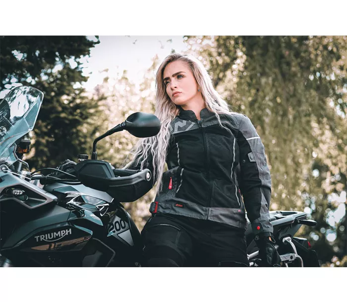 Dámská bunda na moto Nazran California 2.0 black/grey Tech-air compatible