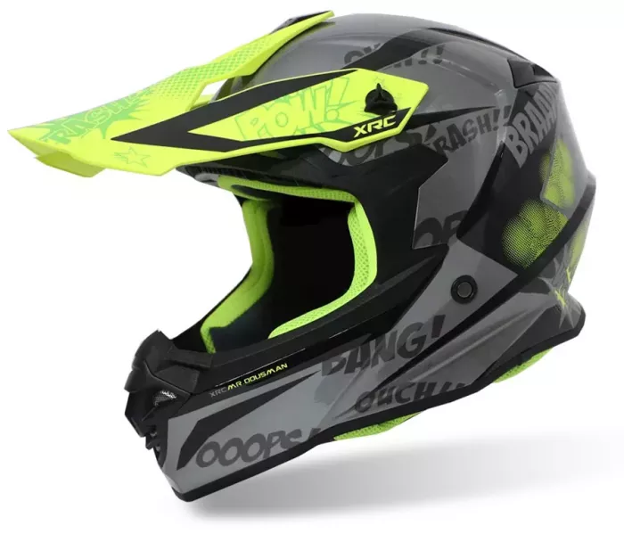 Helma na motokros XRC Dousman grey/yellow fluo