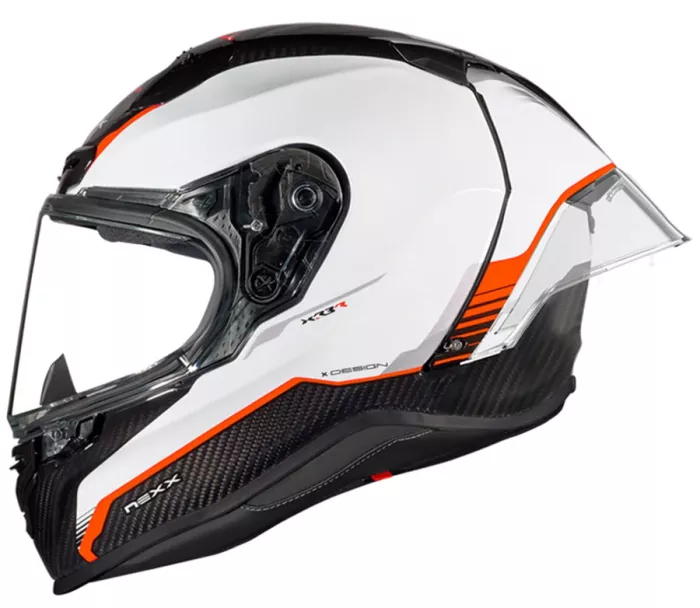 Helma na moto NEXX X.R3R CARBON white/red