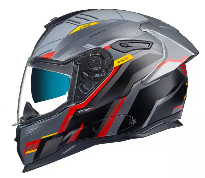 Helma na moto NEXX SX.100R GRIDLINE grey/red MT