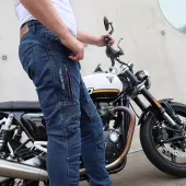 Kalhoty na moto Trilobite Parado doublelayer AAAA slim fit men blue level 2