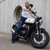 Dámské džíny na moto Trilobite Parado doublelayer AAAA slim fit blue level 2