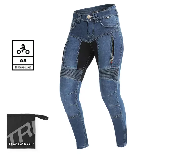 Dámské džíny na moto Trilobite Parado skinny fit blue level 2