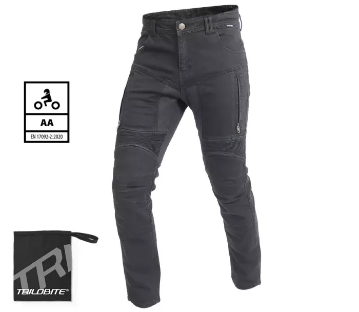 Pánské kalhoty Trilobite Parado skinny fit black level 2 (Prodloužené)