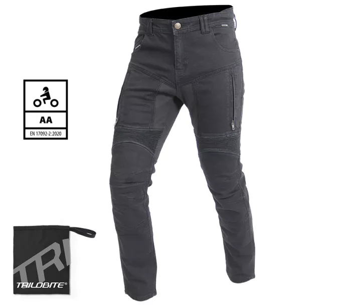 Pánské džíny na motocykl Trilobite Parado skinny fit black level 2