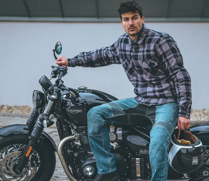 Kevlarové džíny na moto Trilobite Parado blue SLIM