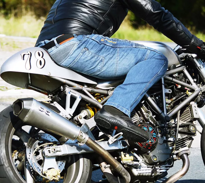 Kevlarové džíny na moto Trilobite Parado blue (zkrácená verze)