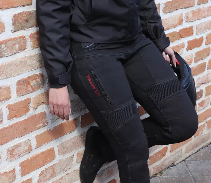 Dámské džíny na moto Trilobite Parado monolayer AAA slim fit ladies jeans black (Prodloužené)