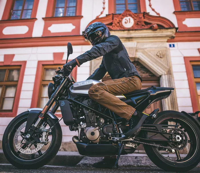 Kevlarové džíny na motorku Trilobite Parado rusty brown Slim fit