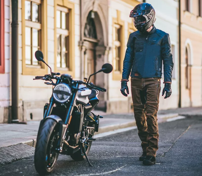 Kevlarové džíny na motorku Trilobite Parado rusty brown Slim fit