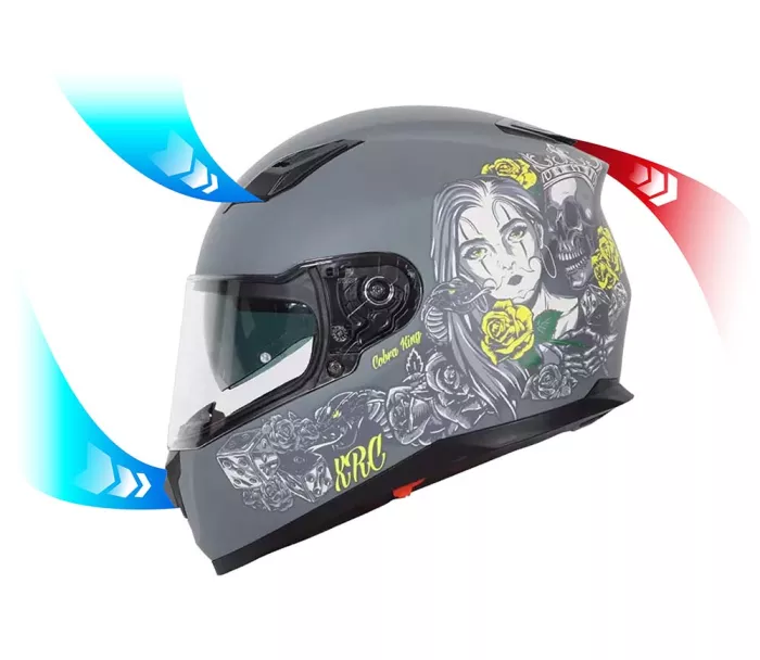 Helma na moto XRC Cobra king matt grey/fluo