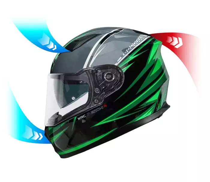 Helma na moto XRC Merchi R black/green/grey