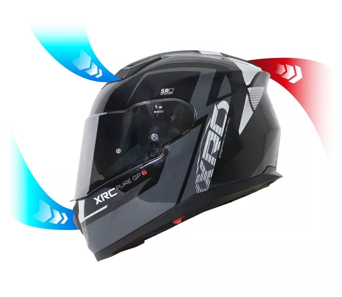 Helma na motorku XRC Pure GP 6 black/grey