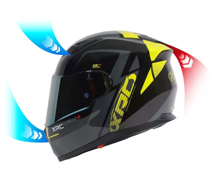 Helma na motorku XRC Pure GP 6 black/yellow fluo