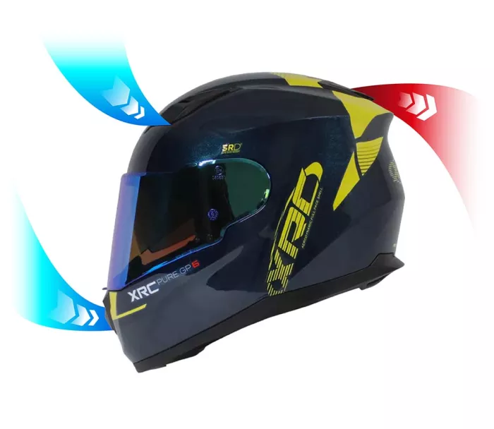 Helma na motorku XRC Pure GP 6 blue/yellow fluo