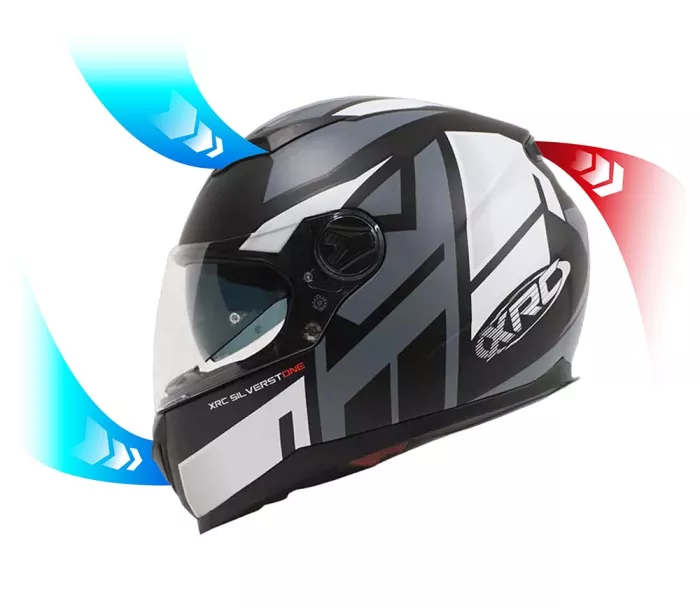 Helma na motorku XRC Silverstone matt black/grey/white