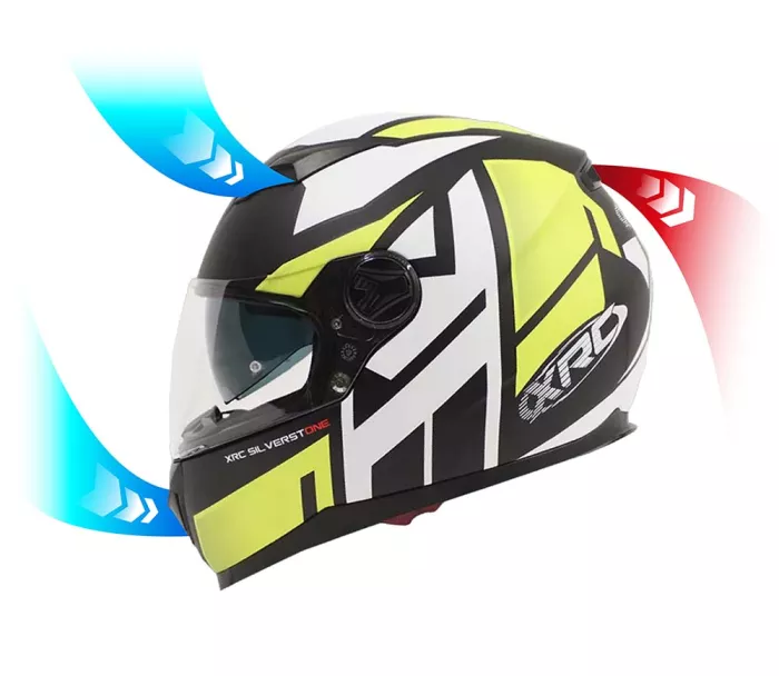 Helma na motorku XRC Silverstone matt black/white/yellow