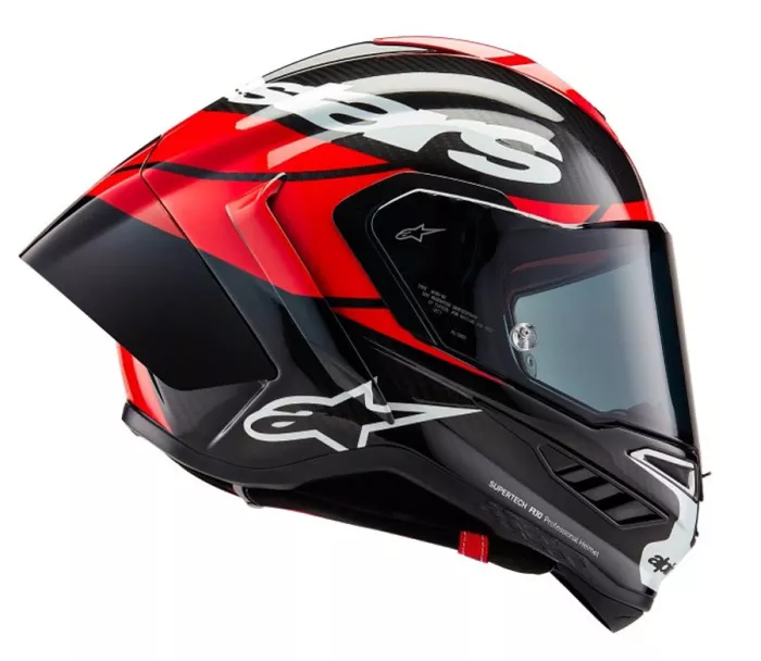 Integrální helma Alpinestars Supertech R10 Element black/carbon bright red/white gloss