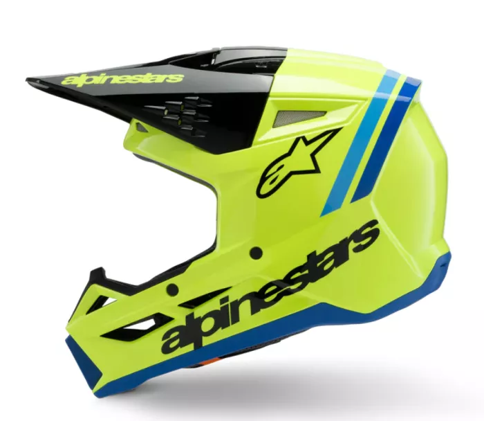 Dětská helma Alpinestars SM3 Youth Radium yellow/black/blue glossy