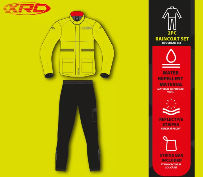 Pláštěnka XRC Sacambu black/yellow fluo 2pc