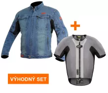 Výhodný set: Bunda Trilobite 2095 Parado Tech-Air blue pánská + Alpinestars Tech-Air 5 vesta