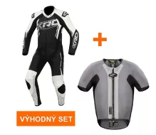 Výhodný set: Kombinéza XRC Haderg blk/white + Alpinestars Tech-Air 5 vesta