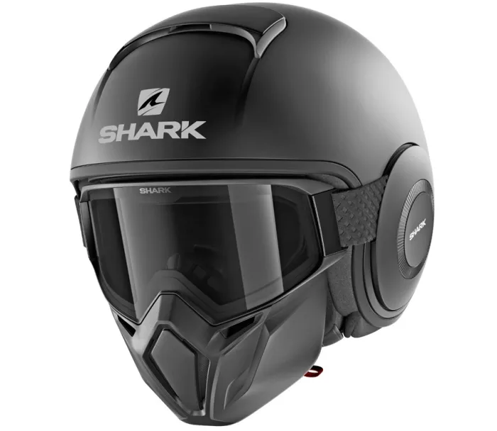 Helma na moto Shark STREET DRAK BLANK MAT Black Mat