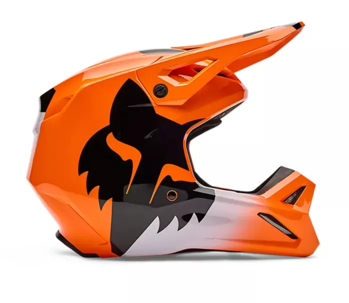 Fox 36387-824 Yth V1 Shield Helmet, Fluorescent Orange vel. YS