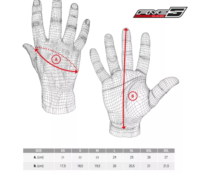 Rukavice na motorku Five TFX3 black/grey