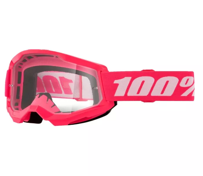100% strata2 pink goggle clear lens